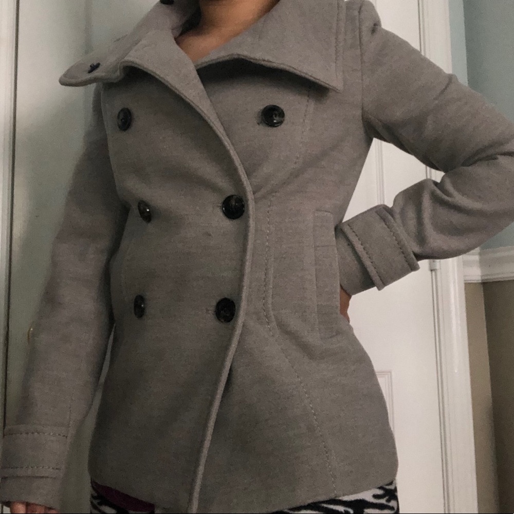 Gray pea coat